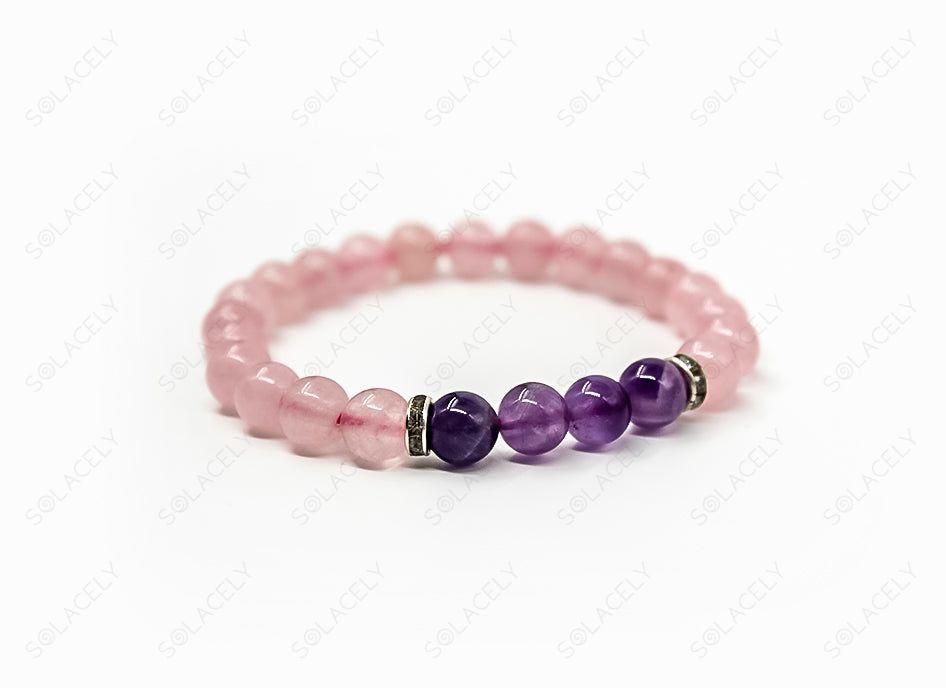 rose quartz and amethyst bracelet