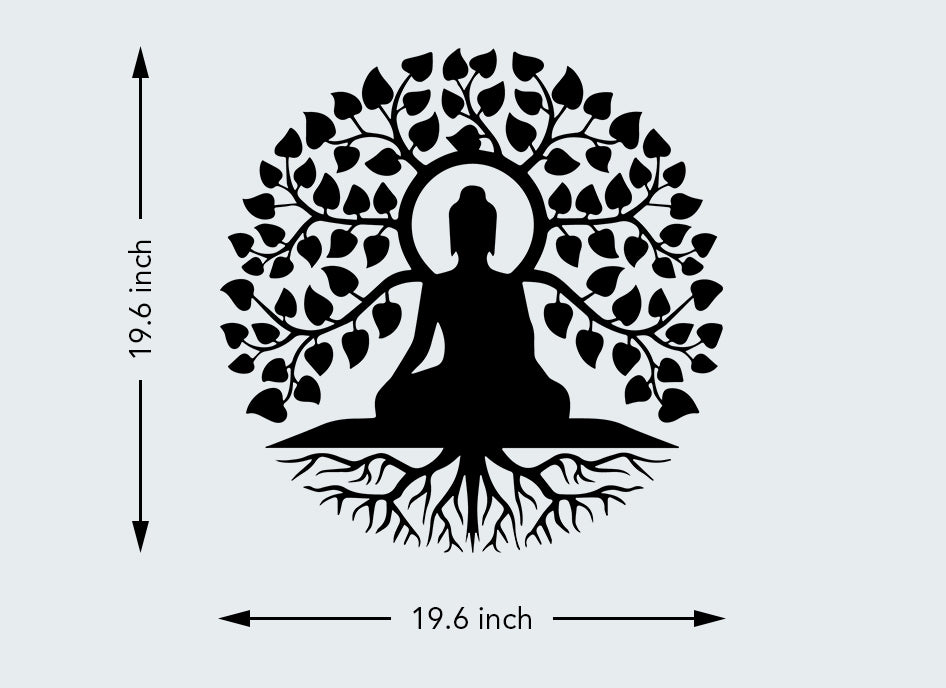 buddha tree wall art size chart