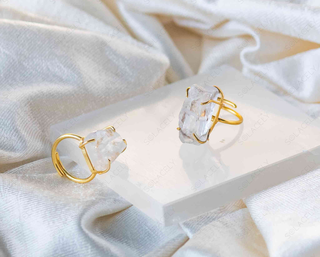clear quartz crystal ring