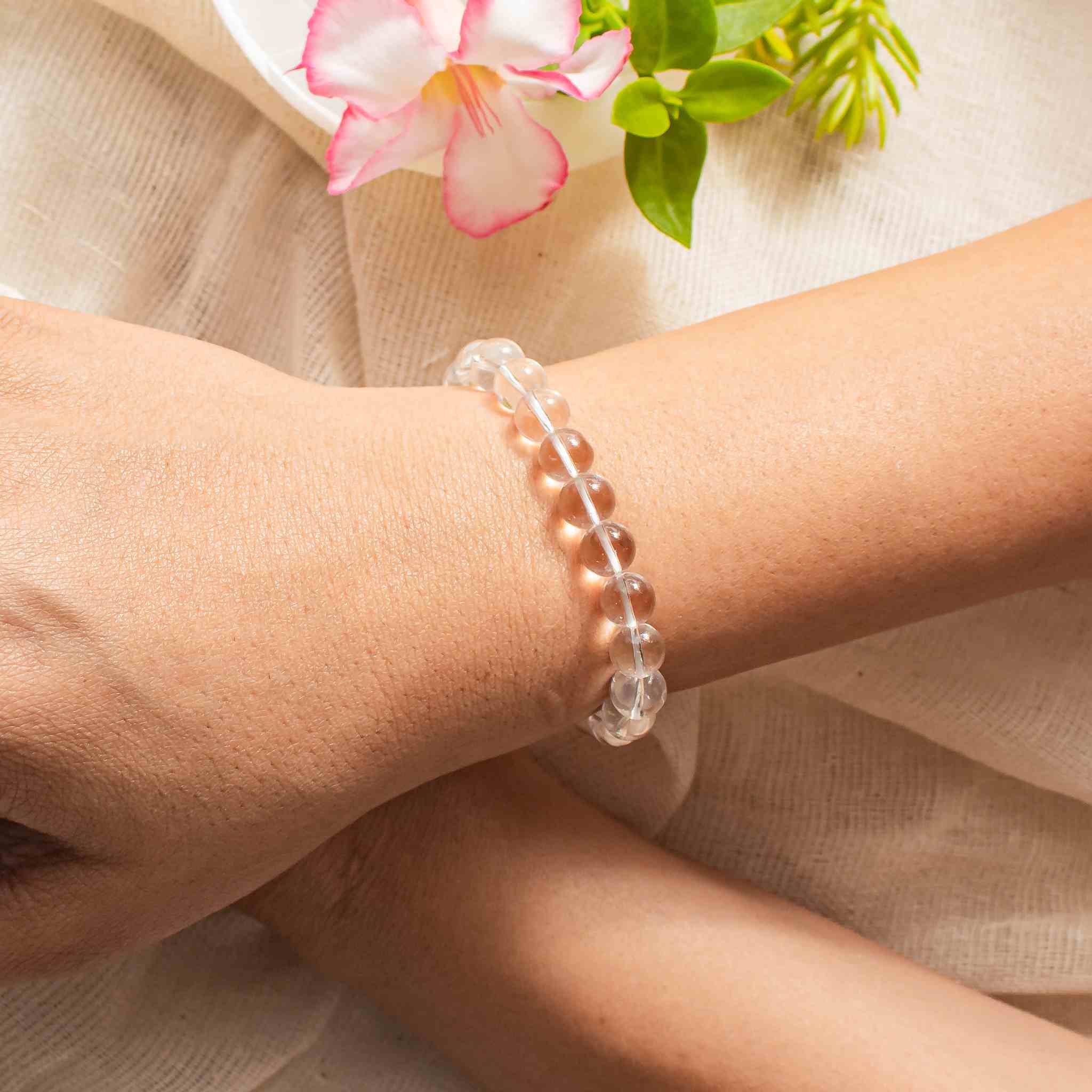 Crystal Bracelet | Buy Online Rose Quartz Oval Faceted Bracelet -  Shubhanjali