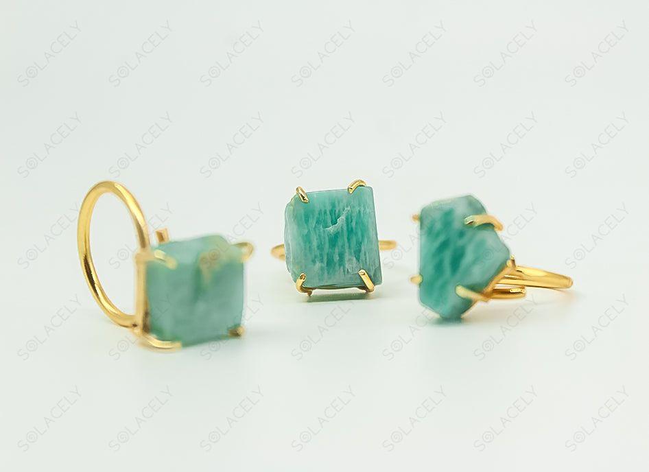 amazonite crystal ring