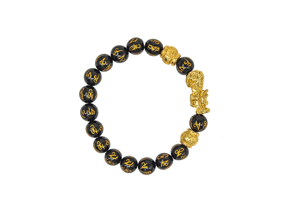 feng shui pixiu bracelet black obsidian