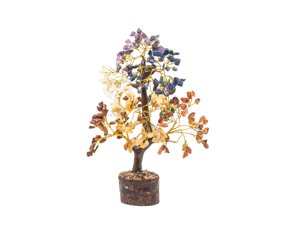 chakra crystal tree with authentic crystals