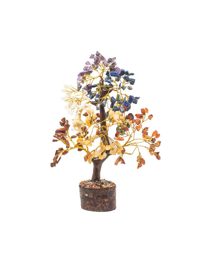 chakra crystal tree with authentic crystals