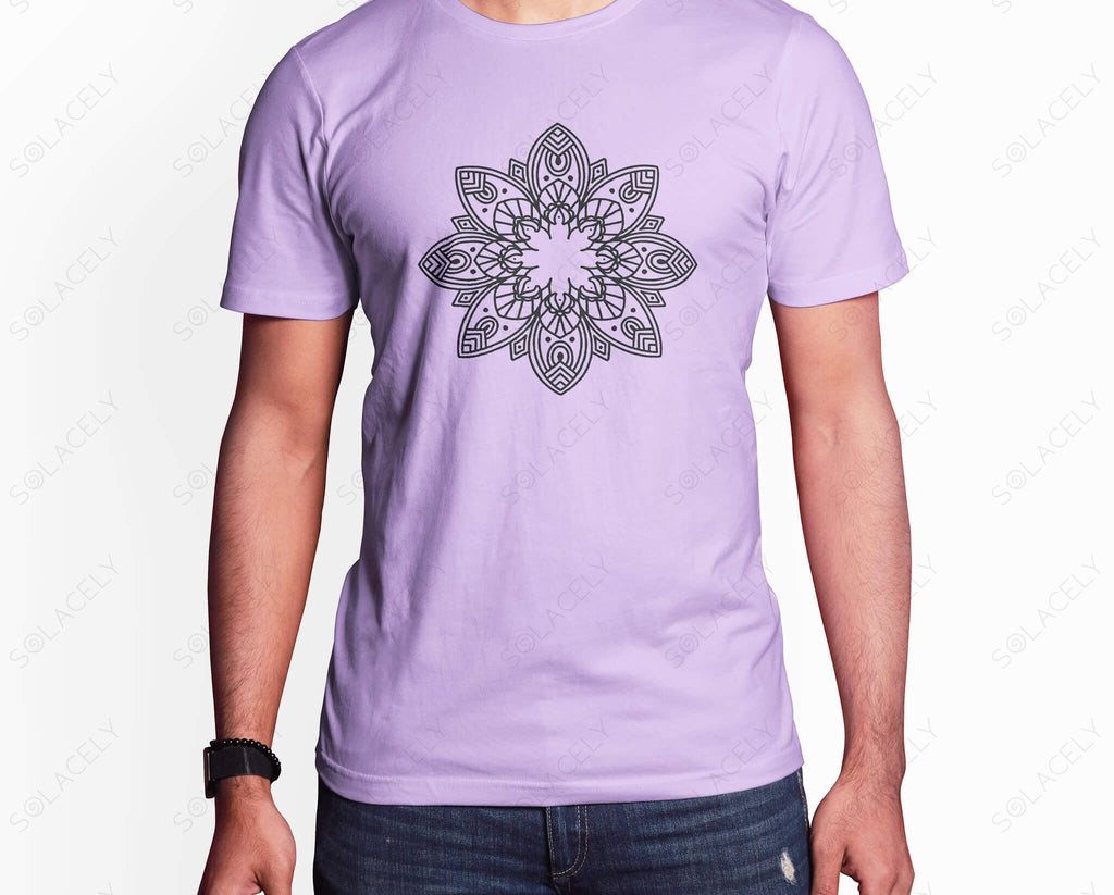mandala round neck unisex t-shirts with 90% cotton