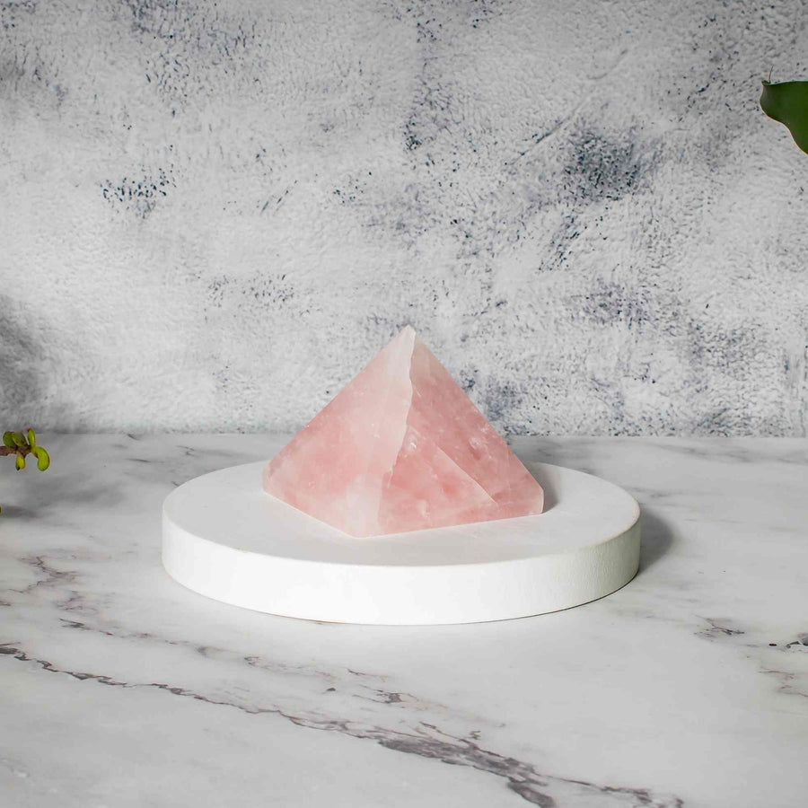 natural rose quartz pyramid