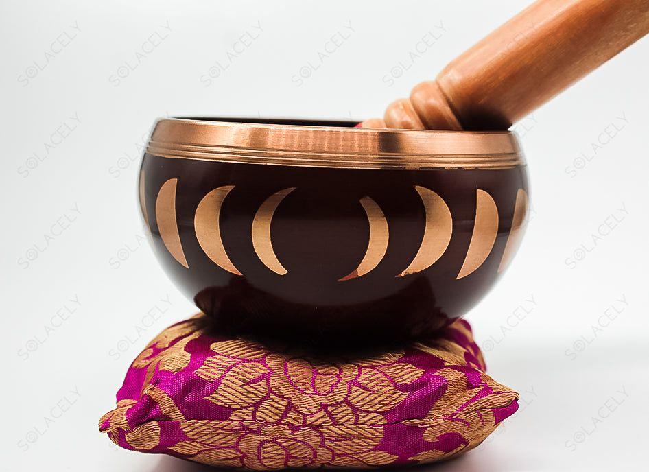 tibetian singing bowl with Moon design